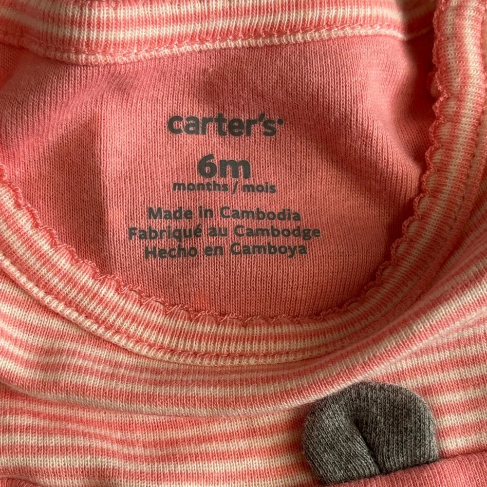 Carter's Pink Striped and Polka Dot Tee
